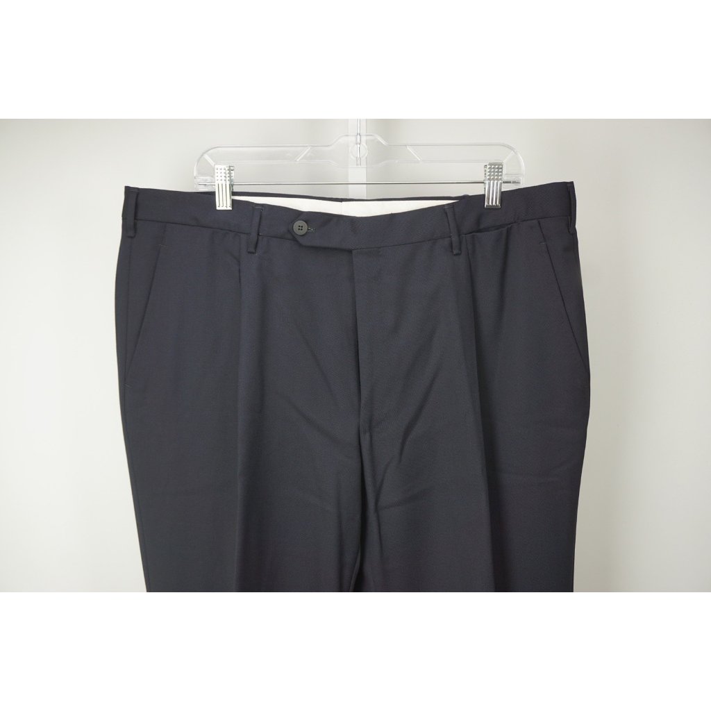 Rota Solid Dark Blue 100 Wool Mens Dress Pants Sz 58 Brand New